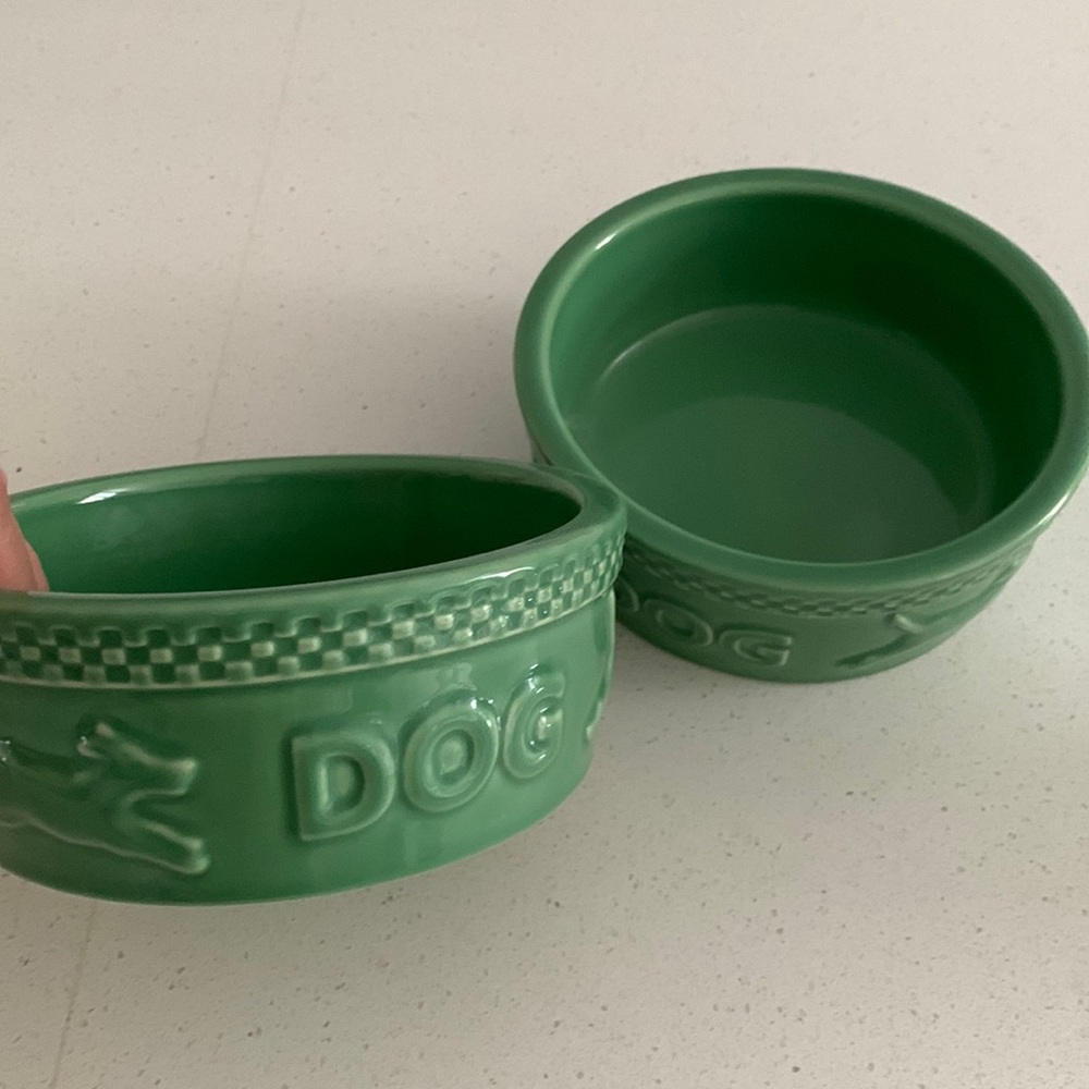 Pair Longaberger Dog Bowls